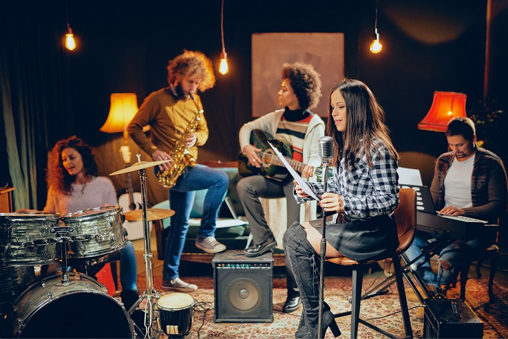 Musicians working together